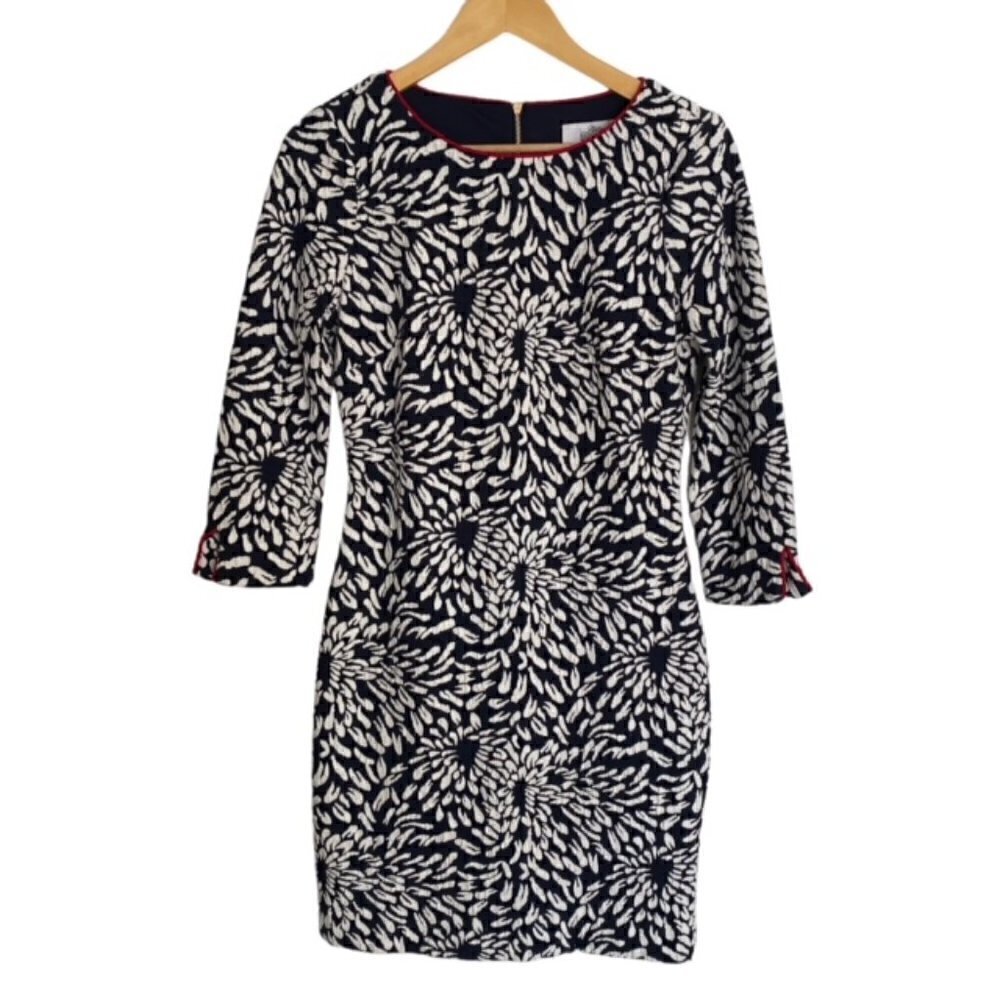 Badgley Mischka Belle Navy and White Floral Dress 10